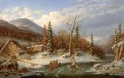 Cornelius Krieghoff Winter Landscape, Laval oil painting